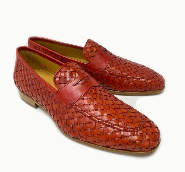 Mezlan ""Solomeo"" Woven Loafer Red