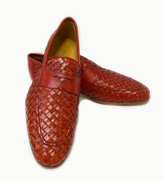 Mezlan ""Solomeo"" Woven Loafer Red