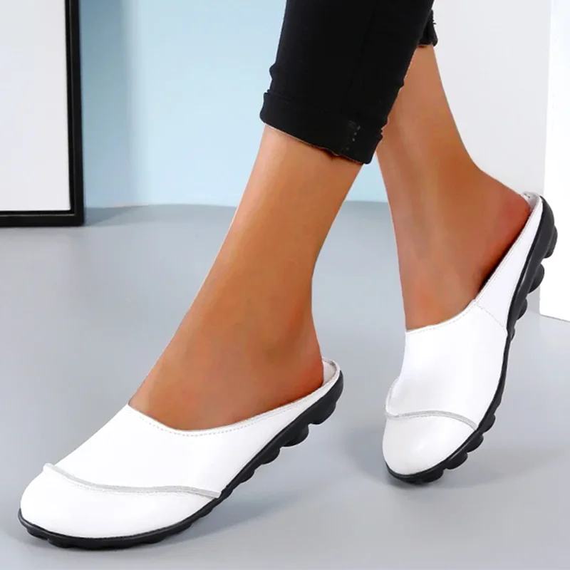 Nanccy Slippers Wear Leather Soft Soles And Comfortable Flat Shoes