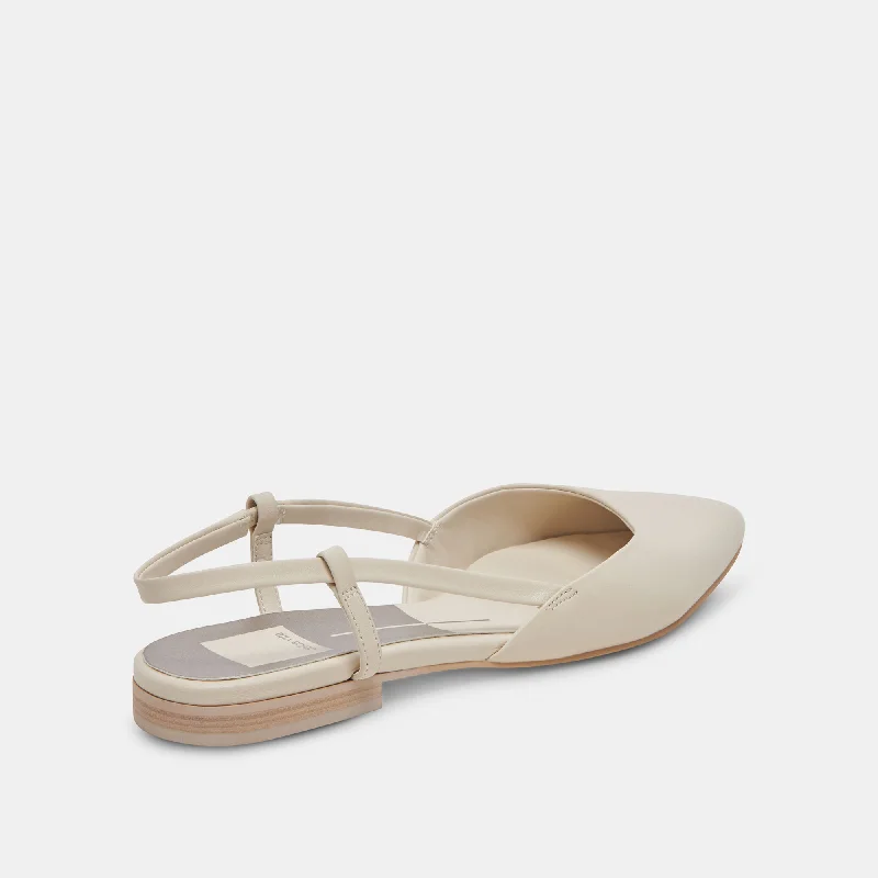 NARAH FLATS IVORY LEATHER