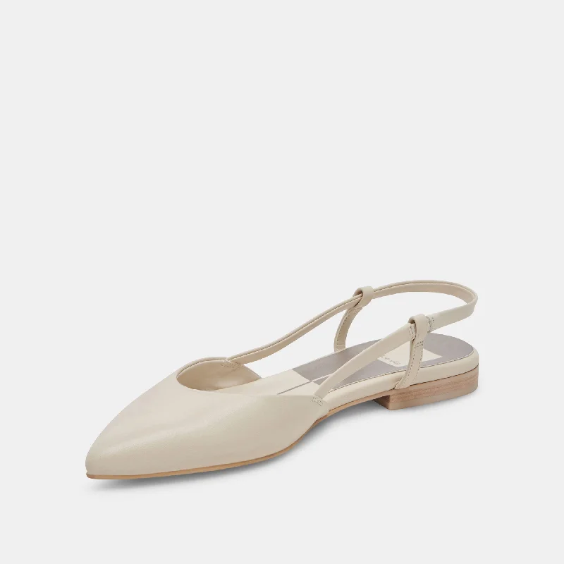 NARAH FLATS IVORY LEATHER