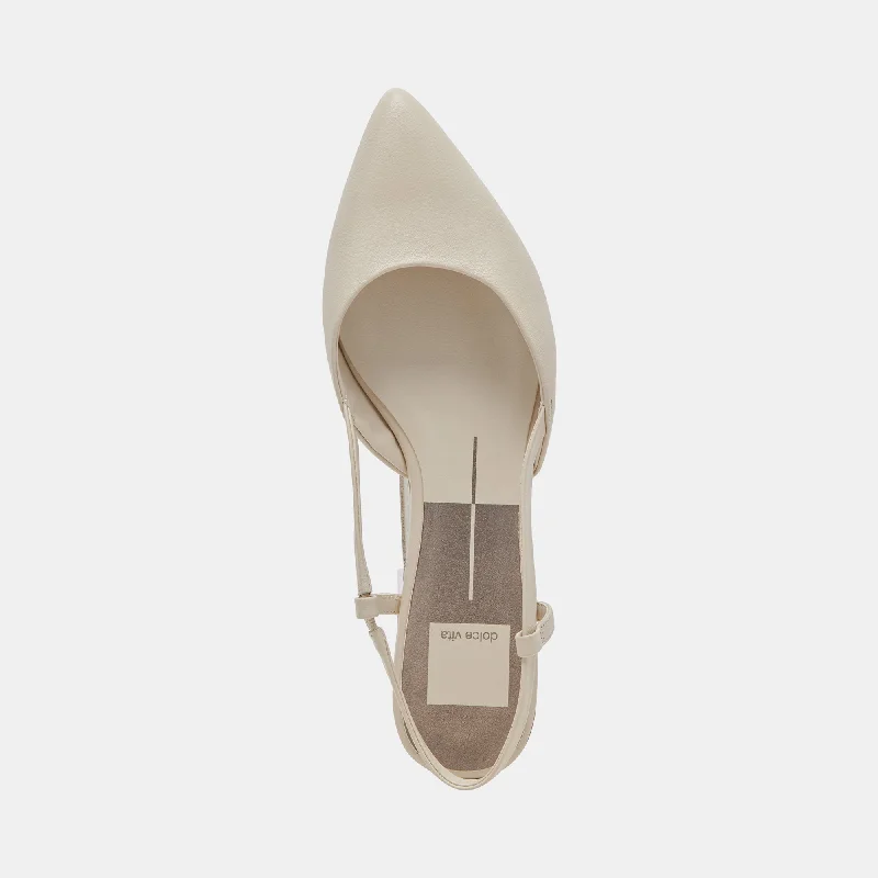 NARAH FLATS IVORY LEATHER