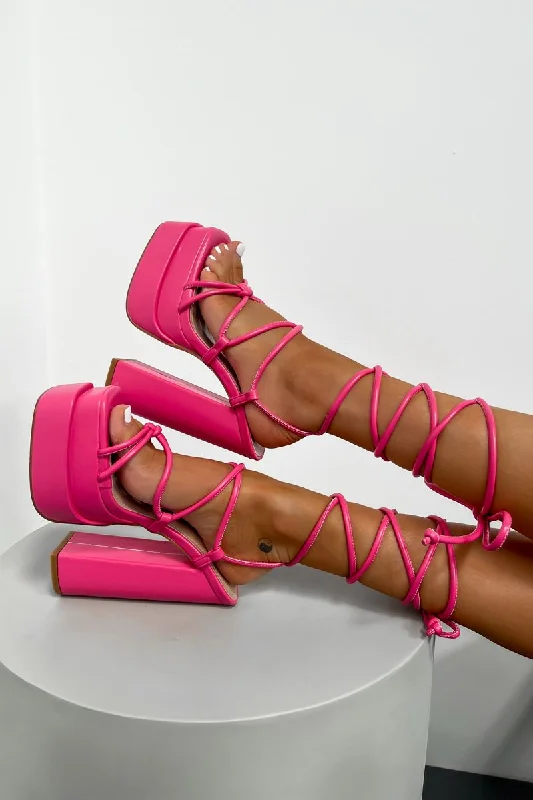 NOVA Chunky Platform Heels - Pink