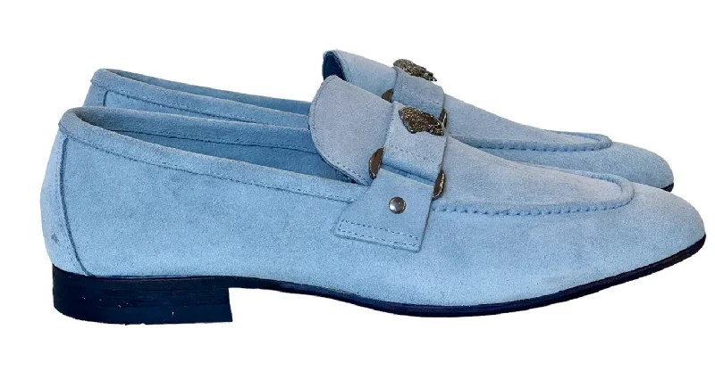 Pelle Suede Slip-On Loafer Light Blue