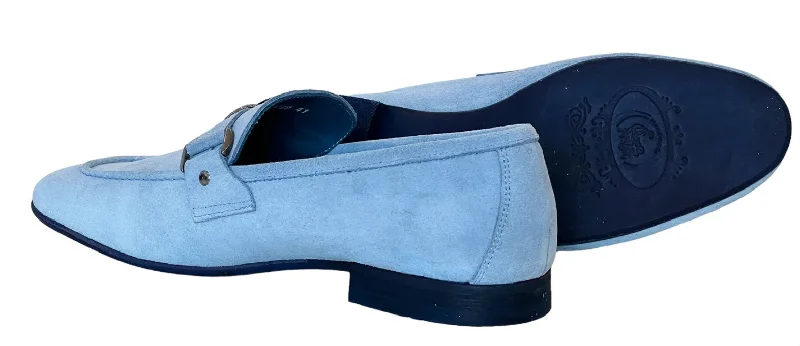 Pelle Suede Slip-On Loafer Light Blue