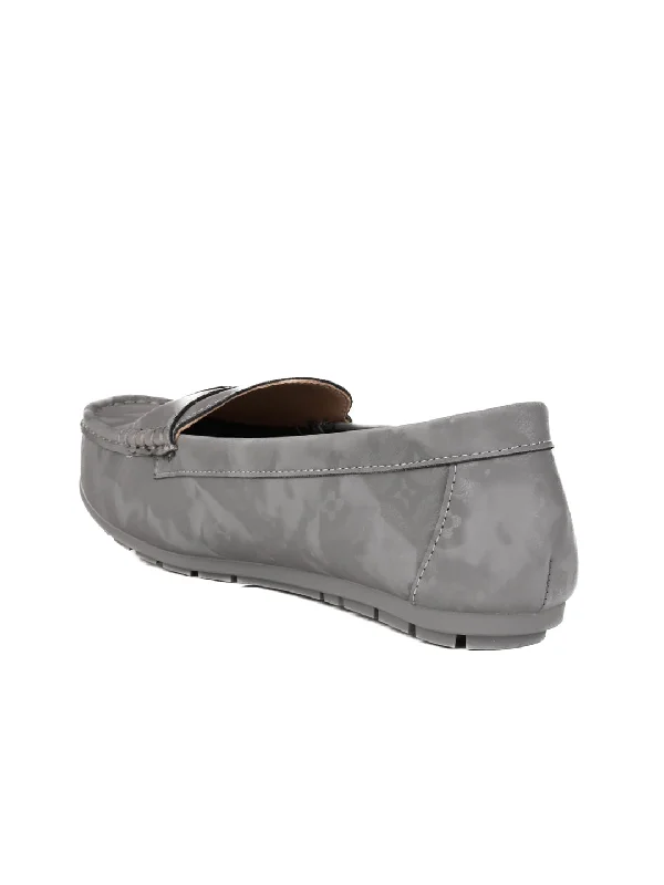 Women Grey Printed Loafers