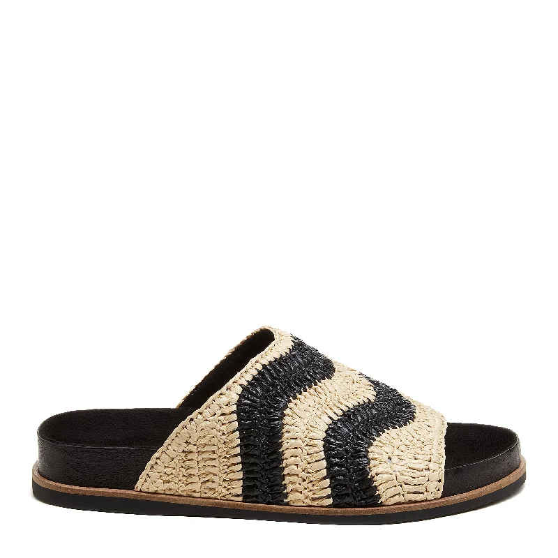 Squish Natural Raffia Slide Sandals