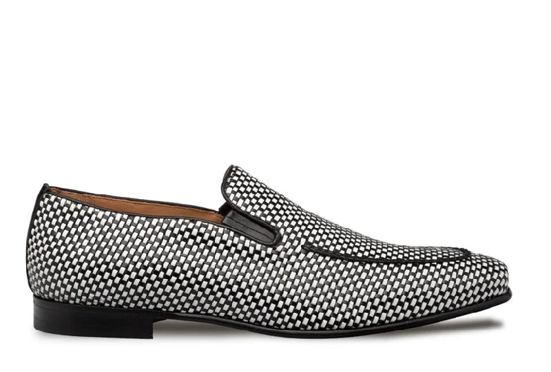 Style: ""Almeria"" Woven Loafer Black/White