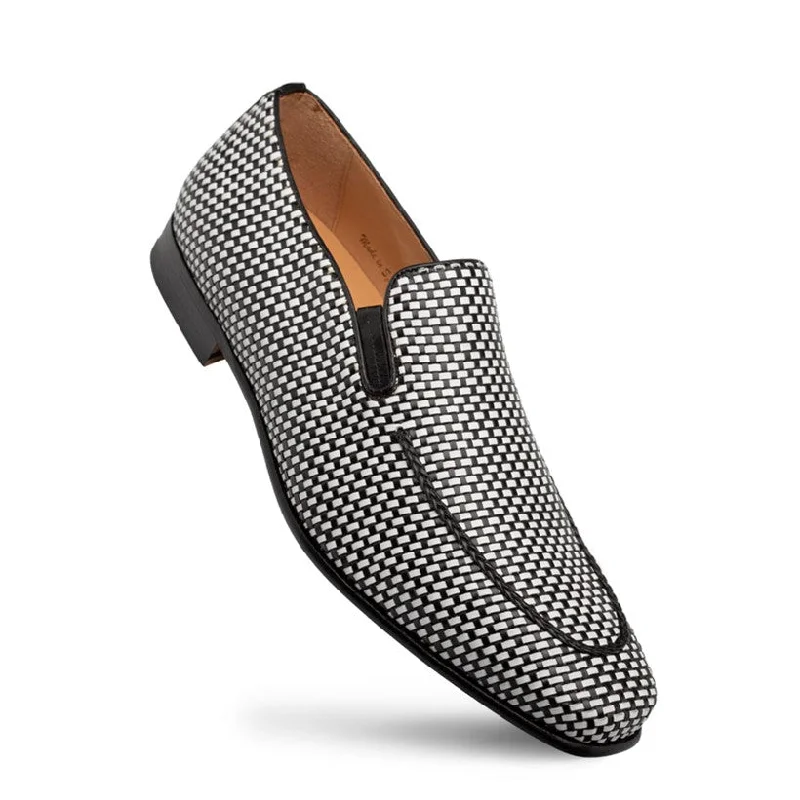 Style: ""Almeria"" Woven Loafer Black/White