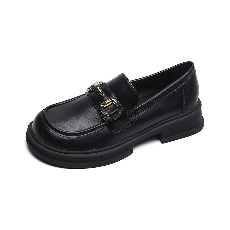 Women's Platform Retro British Style Slip-on Soft Bottom Loafers