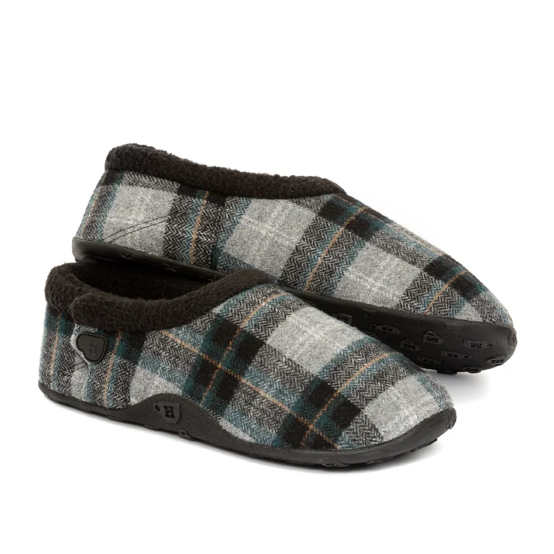 Ben - Grey Blue Black Check Men's Slippers