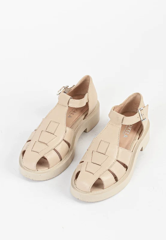 Clara Latte Leather Sandals