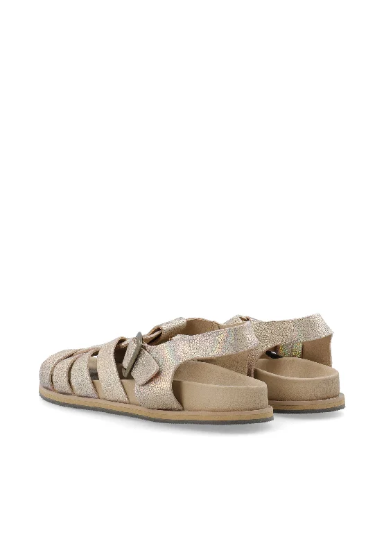 Casjenny Beige Leather Sandals