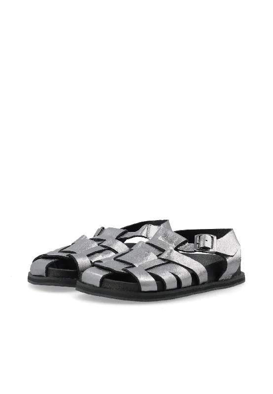 Casjenny Silver Leather Sandals