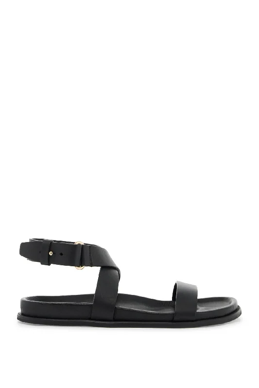 chunky leather sandals for women 243 WAS2047 LE0035 BLACK