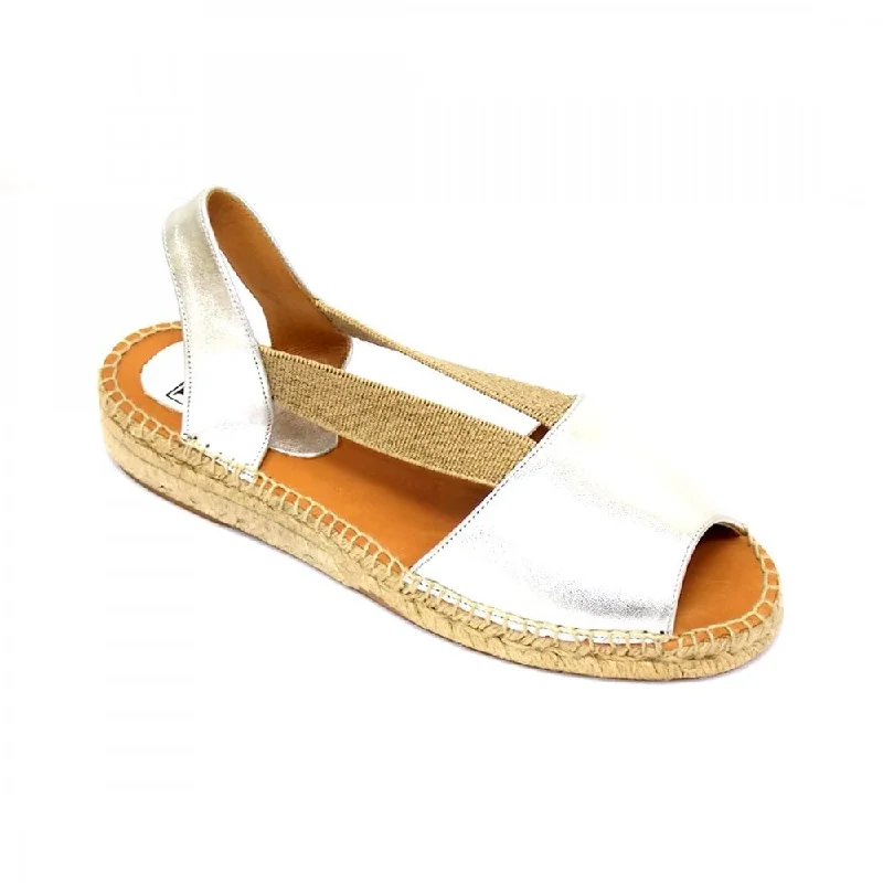 Easy 2 Low Heel Leather Espadrille Sandal