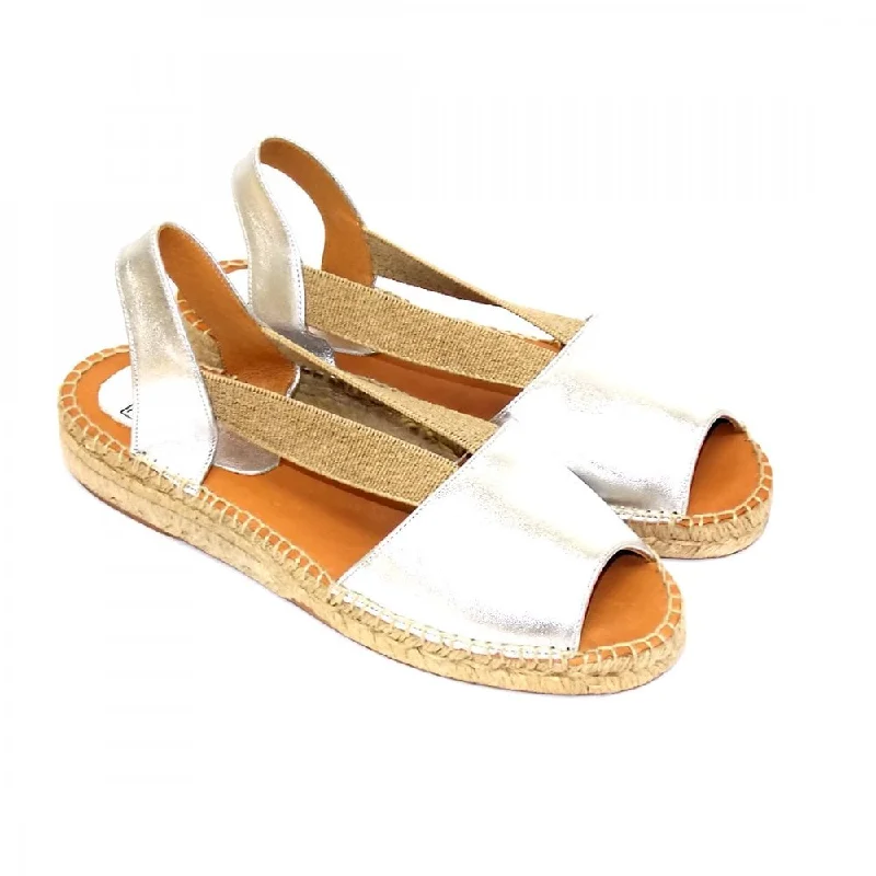 Easy 2 Low Heel Leather Espadrille Sandal