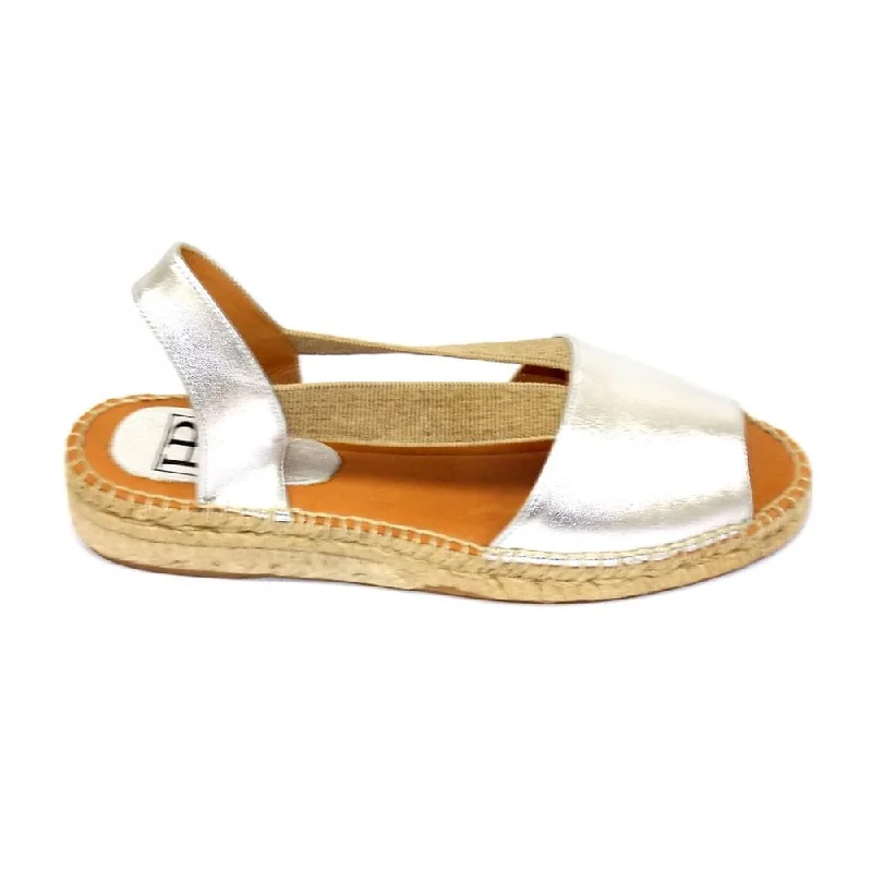 Easy 2 Low Heel Leather Espadrille Sandal