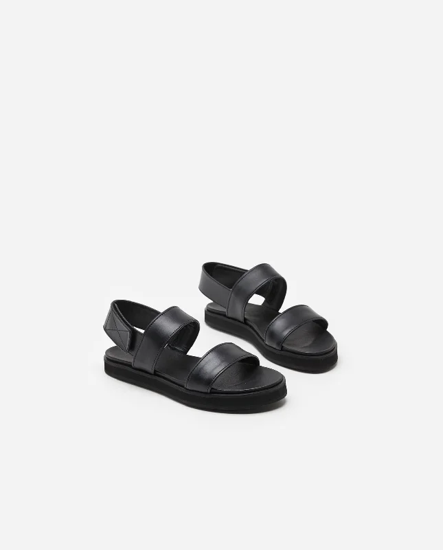 Lynn Black Leather Sandals