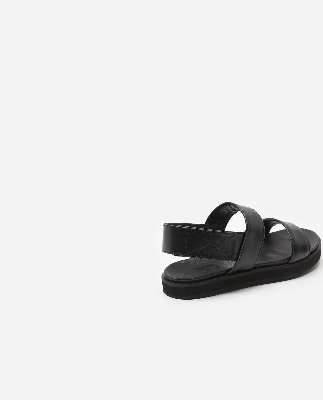 Lynn Black Leather Sandals