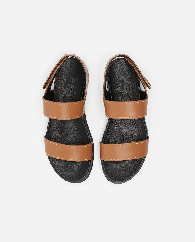 Lynn Cognac Leather Sandals