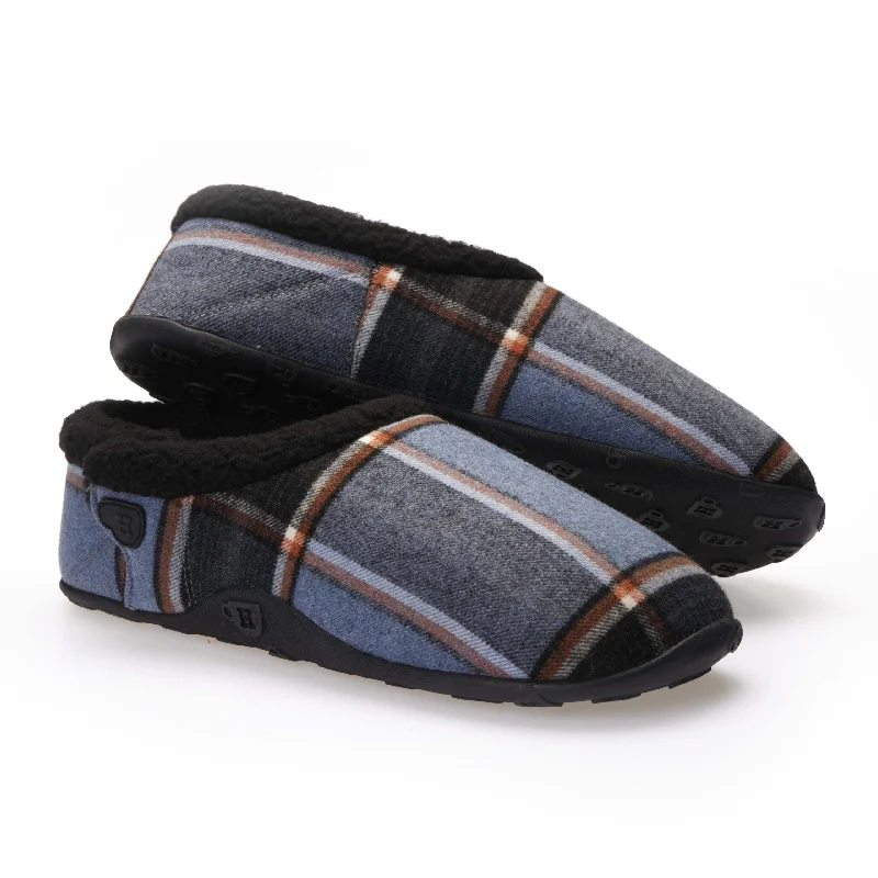 Freddie - Blue Orange Check Men's Slippers