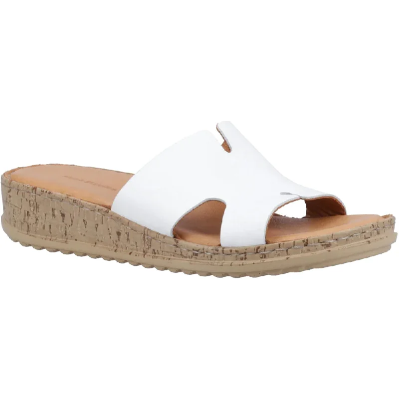 Hush Puppies Eloise White Women's Leather Comfort Mules Sandals