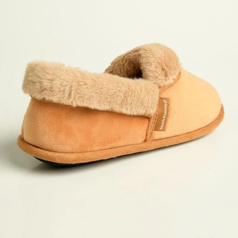 Hush Puppies Fur Top Lua Slippers - Caramel