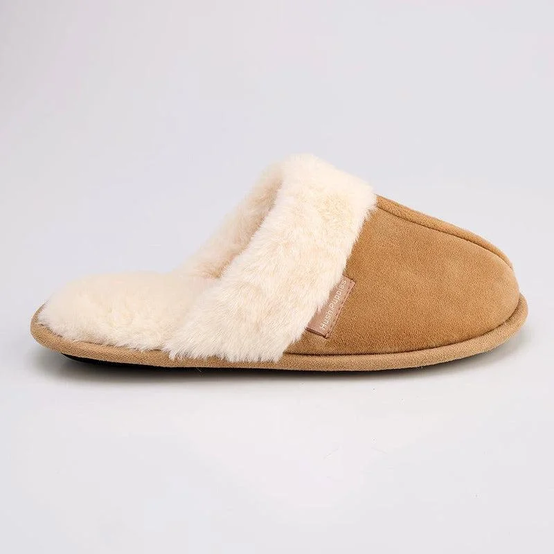 Hush Puppies Lunara Open Back Slippers -Tan