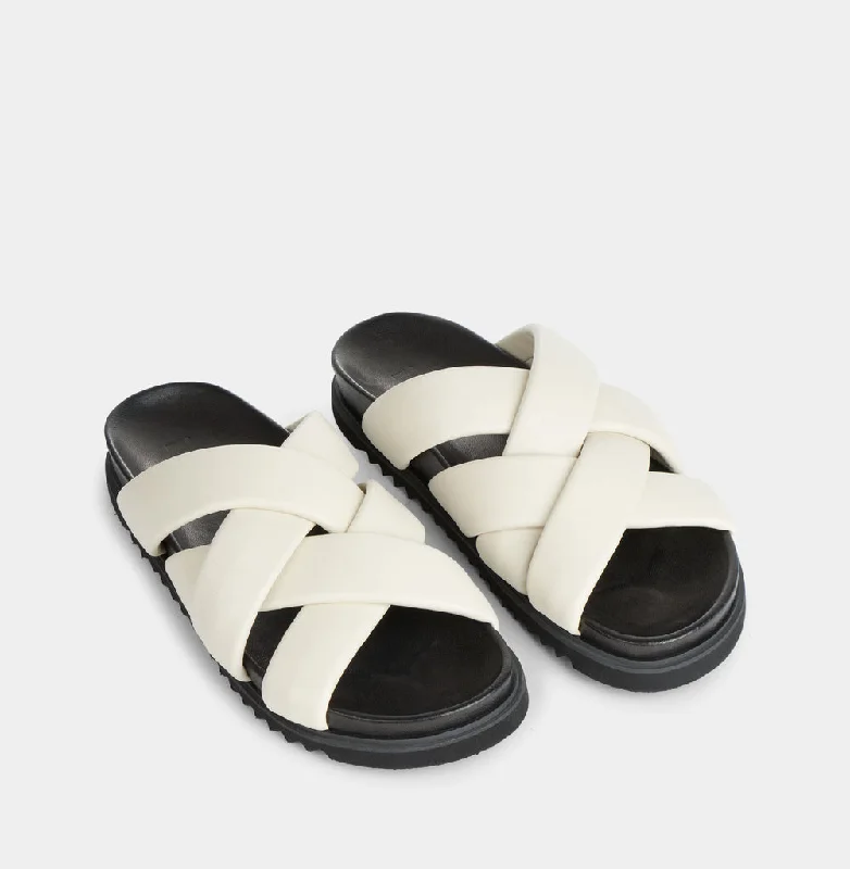 Josie White Leather Sandals