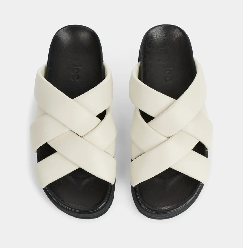 Josie White Leather Sandals