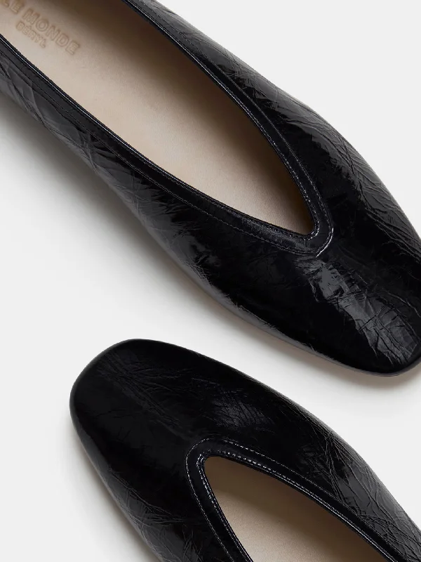 Luna Slipper / Black Naplack Leather