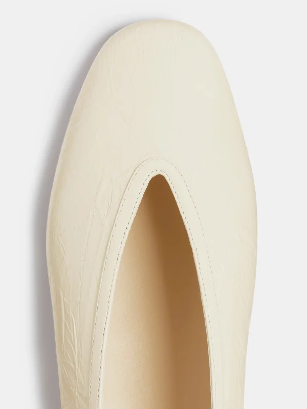 Luna Slipper / Ecru Naplack Leather