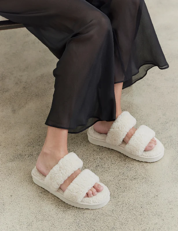 Sheepy Platform Slipper | Cream