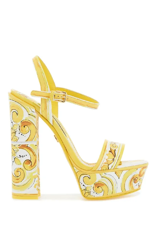 ""shiny leather platform sandals with mai CR1741 AQ240 AZULEJOS GIALLO