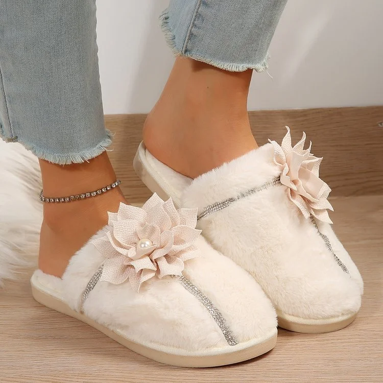 Cozy Floral Cotton Slippers for Women