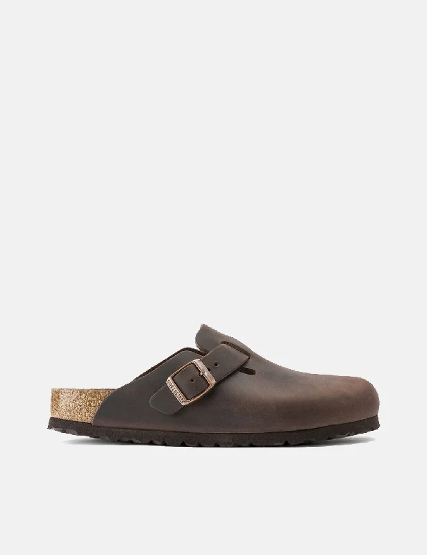 Womens Birkenstock Boston Oiled Leather (Narrow) - Habana Brown