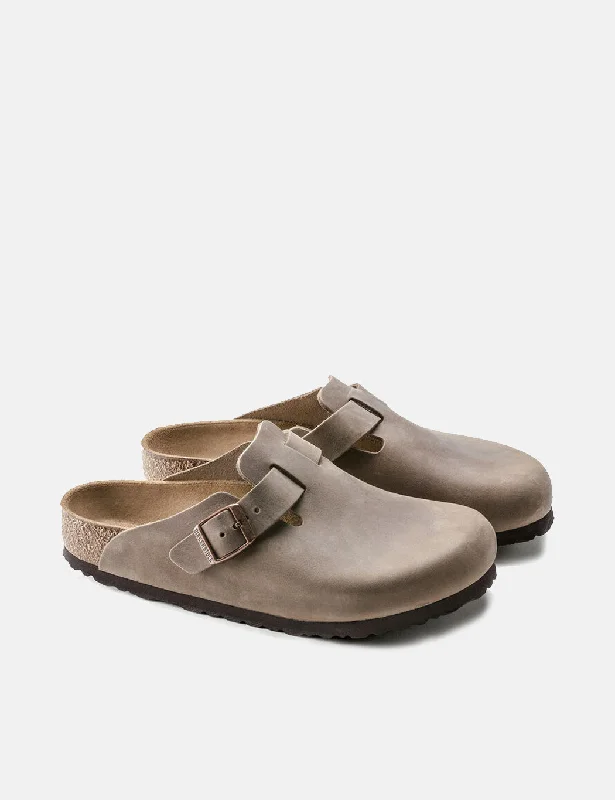 Womens Birkenstock Boston Oiled Leather (Narrow) - Tobacco Brown