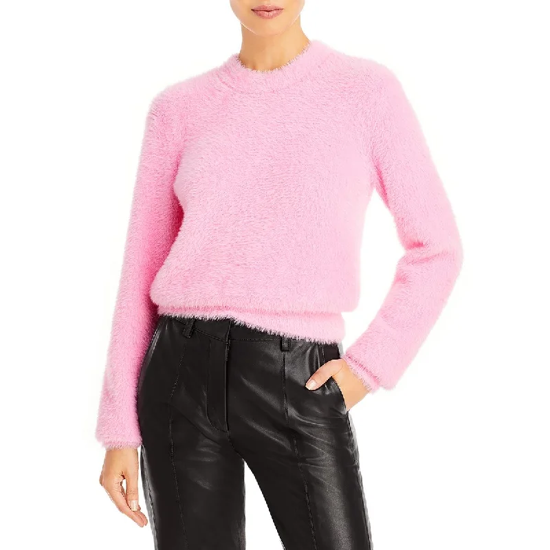 Alexander Wang Womens Fuzzy Crewneck Pullover Sweater