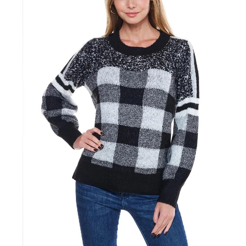 Fever Womens Winter Plaid Pullover Sweater