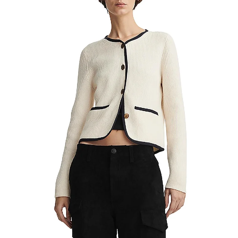 Rag & Bone Womens Nancy Wool Button-Down Cardigan Sweater