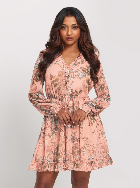 Pink Floral Vanessa Flare Dress