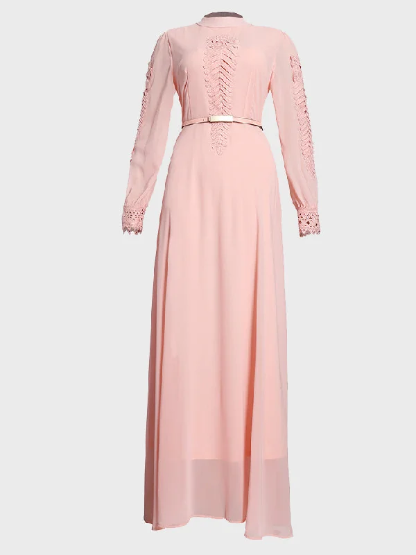 Embroidery Chiffon Long Dress