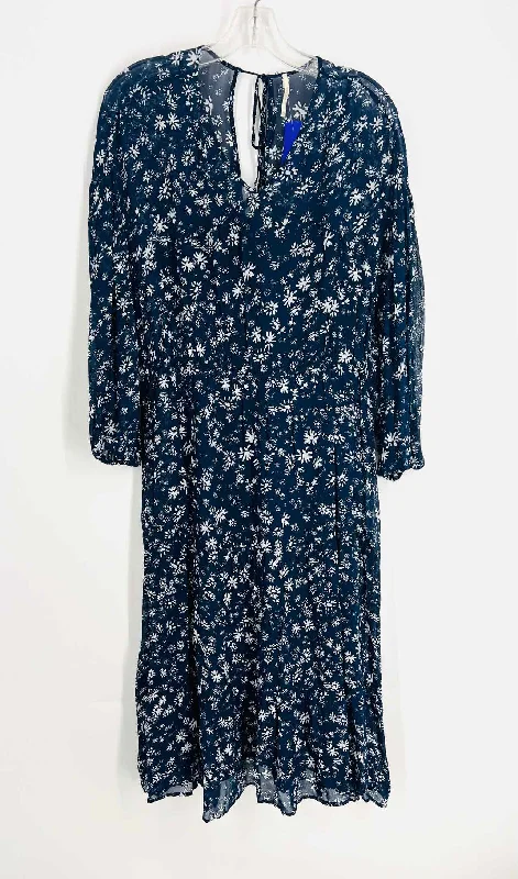 Free People Size XS Navy/White Floral Maxi Dresses Dress