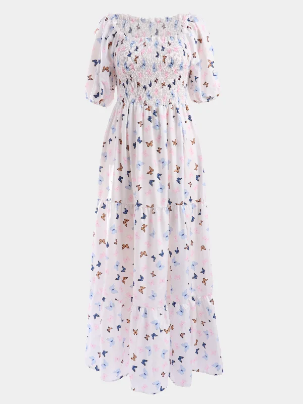 Midsize Dainty Off-Shoulder Maxi Dress