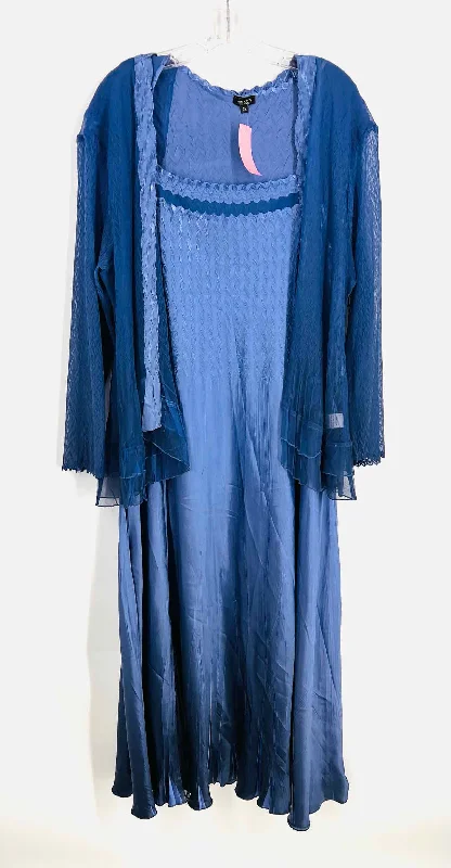 Size 3X Lt Blue Maxi Charmeuse NEW PLUS Dress Set-Plus