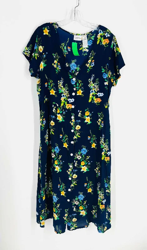 Size L Navy/Multi Floral Maxi Dresses Dress