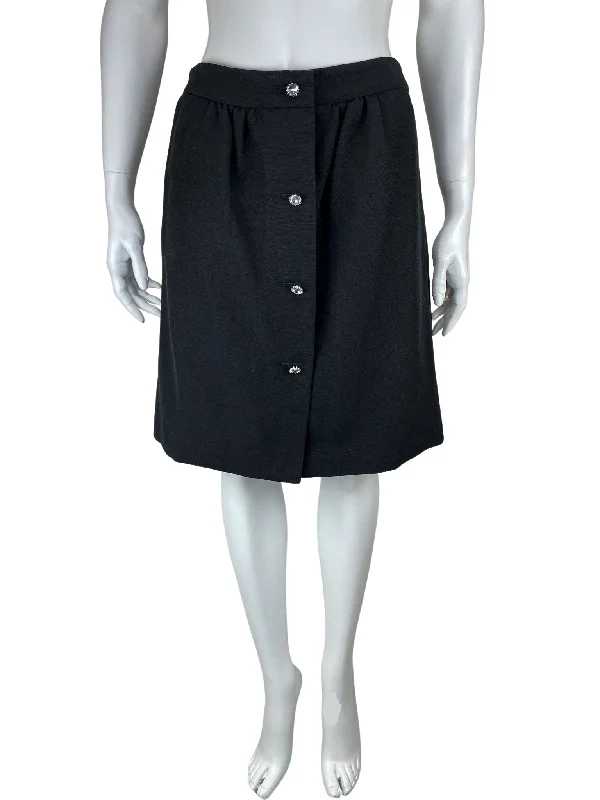 Talbots, Women's Crystal Button Skirt, Black, New with Tags, Size 2P