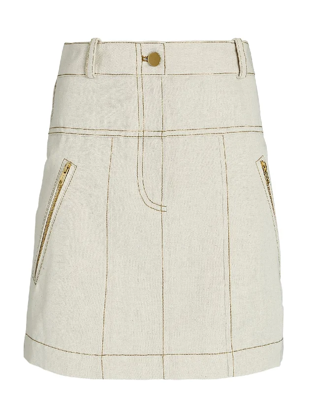 3.1 Phillip Lim Linen Denim Mini Skirt