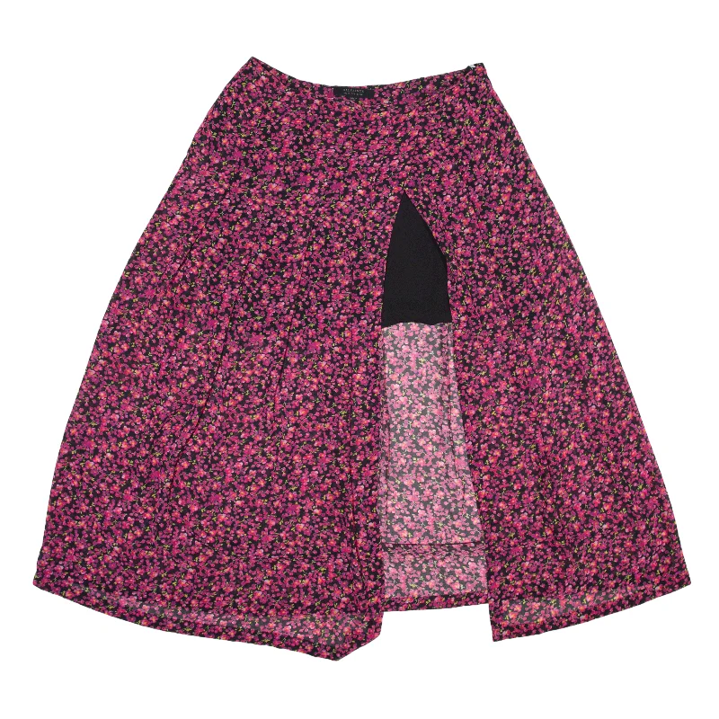 ALL SAINTS Short Mini Skirt Pink Floral Womens UK 10